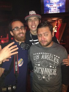 Me with Sebastian (Right) of Dayshell and Merch guy Dylan (Middle) for I See Stars