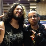 Me with Mauro Gonzalez of Earache Records recording artists "Bonded By Blood" He was doing Merchandise duty for Warbringer.
